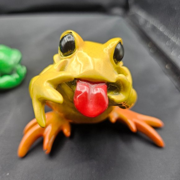 Kittys Critters See Hear Speak No Evil Frogs Blue Green Orange 2001 Set of 3 - Picture 5 of 12